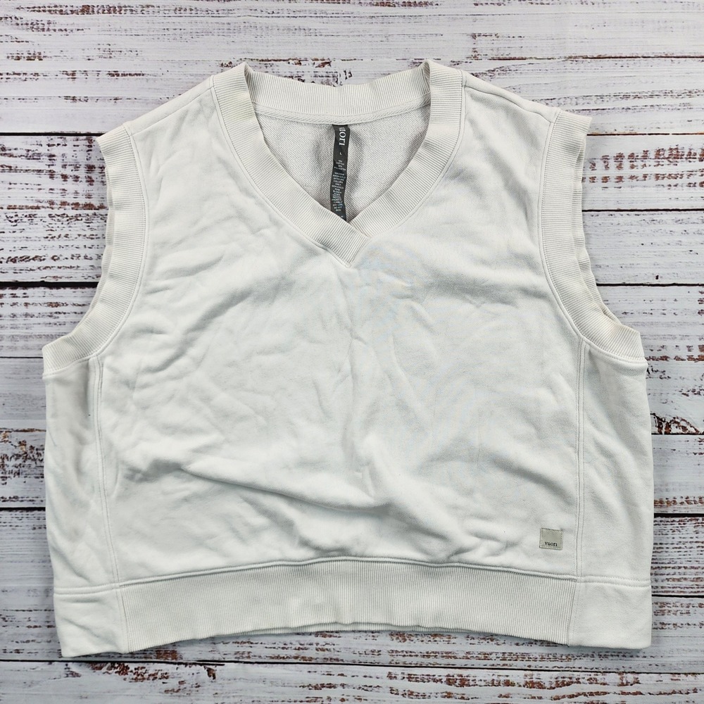 Vuori Sedona Vest Women's L Light Heather Gray V-Neck Sweatshirt VW2036